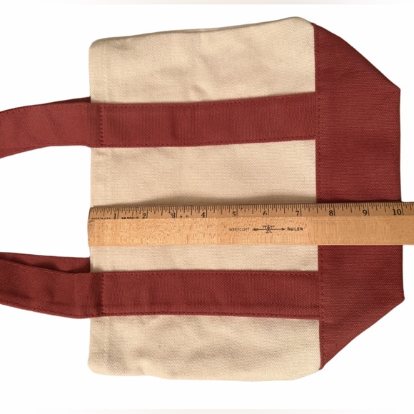 Macy’s Canvas Mini Tote Bag | The Beauty of Macy’s | Red & Natural - Picture 4 of 4